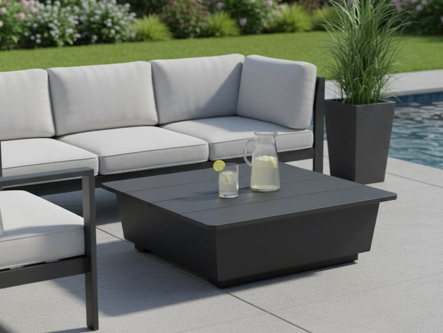 11" Black Aluminum Square Block End Table