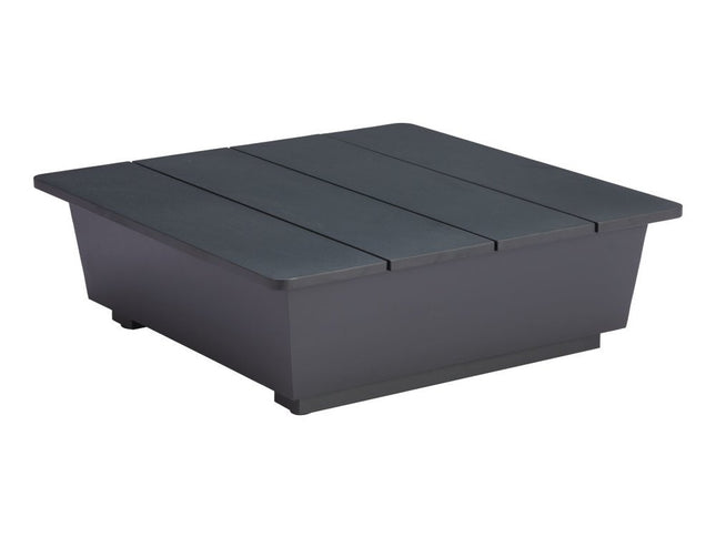 11" Black Aluminum Square Block End Table