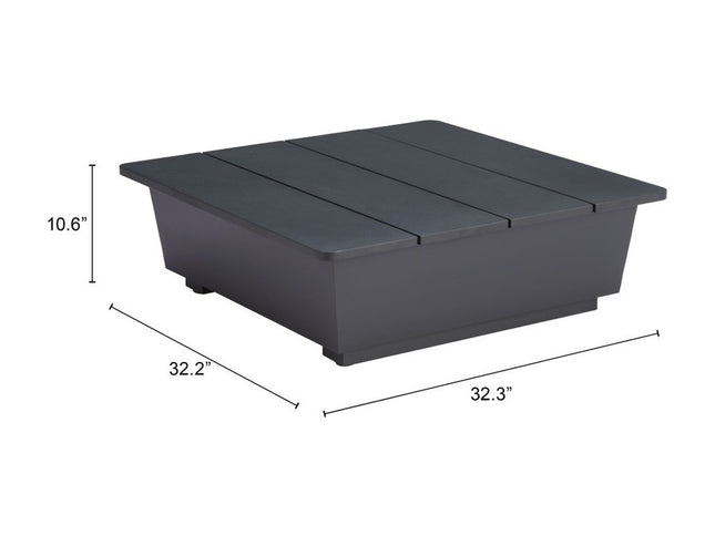 11" Black Aluminum Square Block End Table