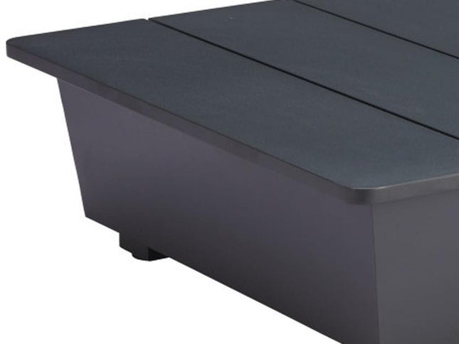 11" Black Aluminum Square Block End Table