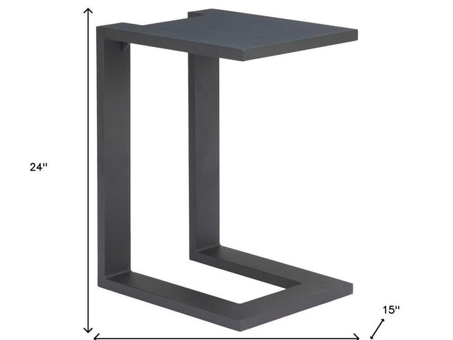 24" Black Aluminum End Table