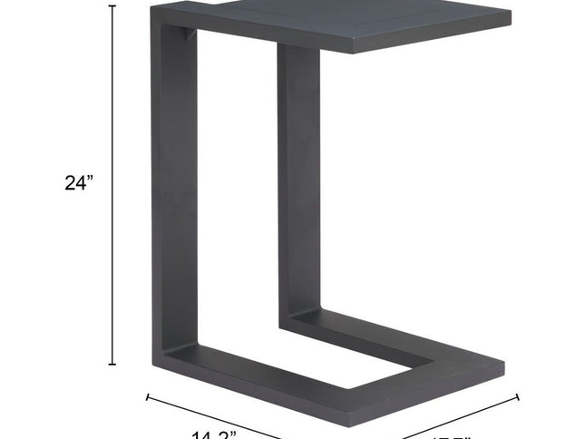 24" Black Aluminum End Table