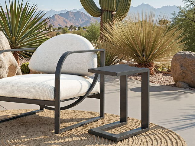 24" Black Aluminum End Table