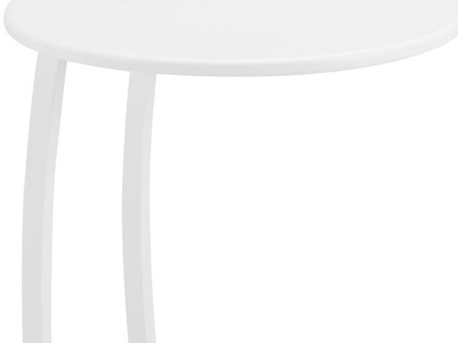 24" White Aluminum Round End Table