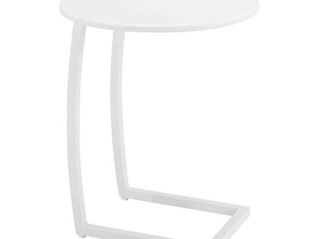 24" White Aluminum Round End Table