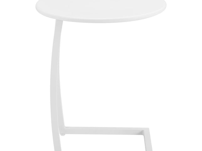24" White Aluminum Round End Table