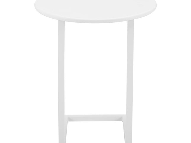 24" White Aluminum Round End Table