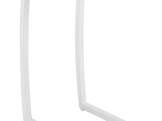 24" White Aluminum Round End Table