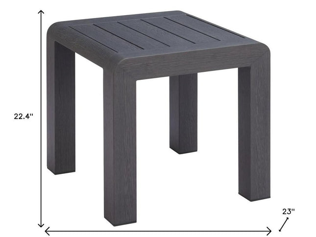 22" Black Aluminum Square End Table