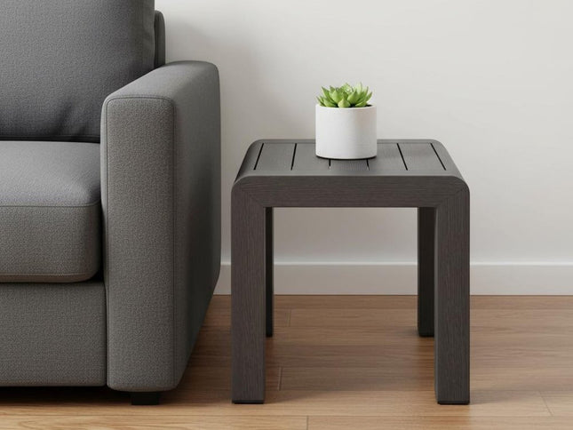 22" Black Aluminum Square End Table