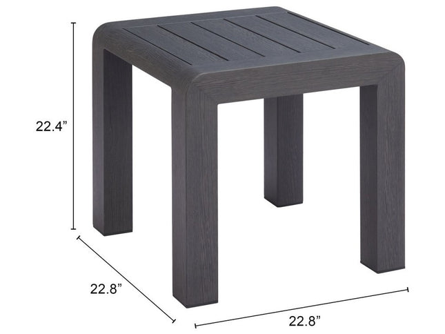 22" Black Aluminum Square End Table