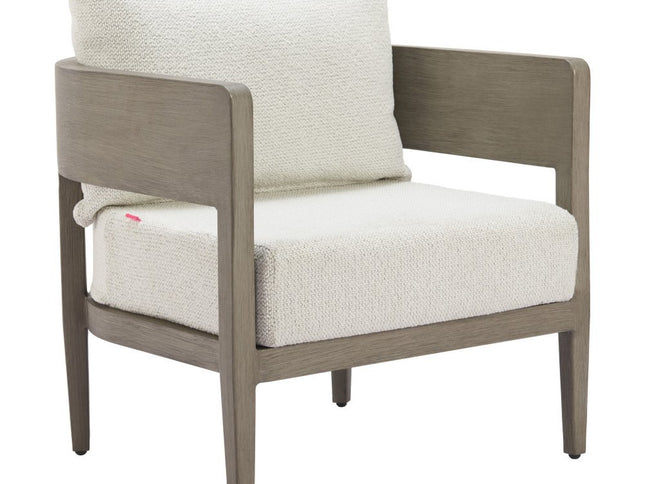 28" Beige Upholstered Arm Chair