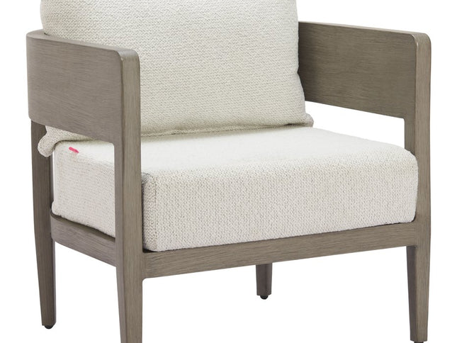 28" Beige Upholstered Arm Chair
