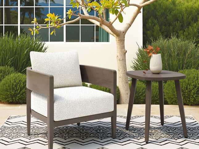 28" Beige Upholstered Arm Chair