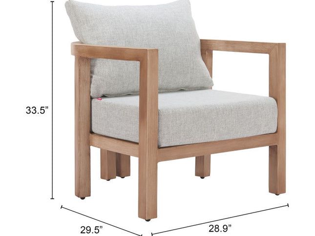 29" Gray Upholstered Arm Chair