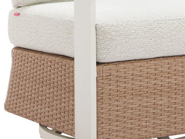 26" White Upholstered Swivel Arm Chair