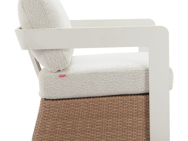 26" White Upholstered Swivel Arm Chair