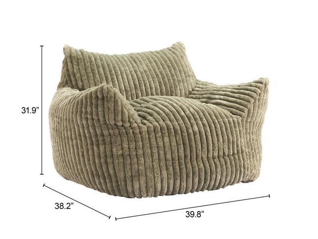 40" Green Upholstered Arm Chair