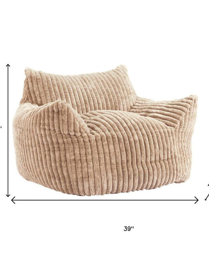 40" Beige Upholstered Arm Chair