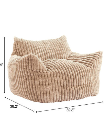 40" Beige Upholstered Arm Chair