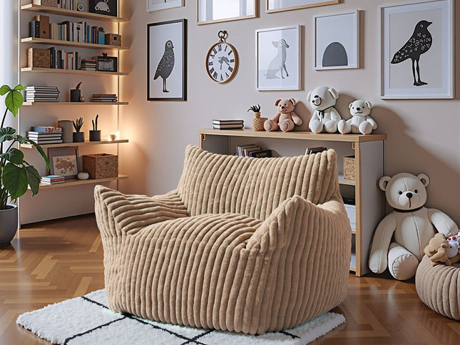 40" Beige Upholstered Arm Chair