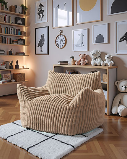 40" Beige Upholstered Arm Chair