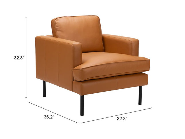 33" Brown And Black Faux Leather Upholstered Arm Chair