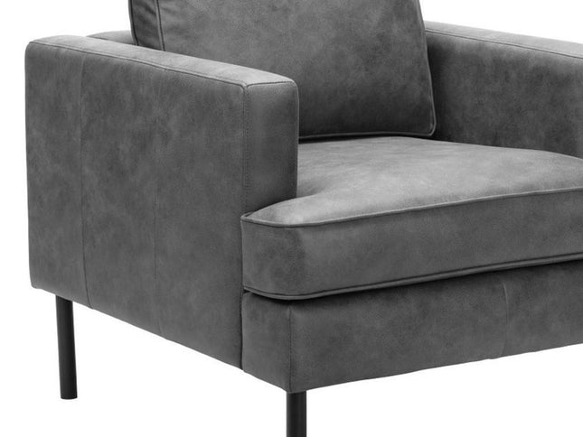 33" Gray Upholstered Arm Chair