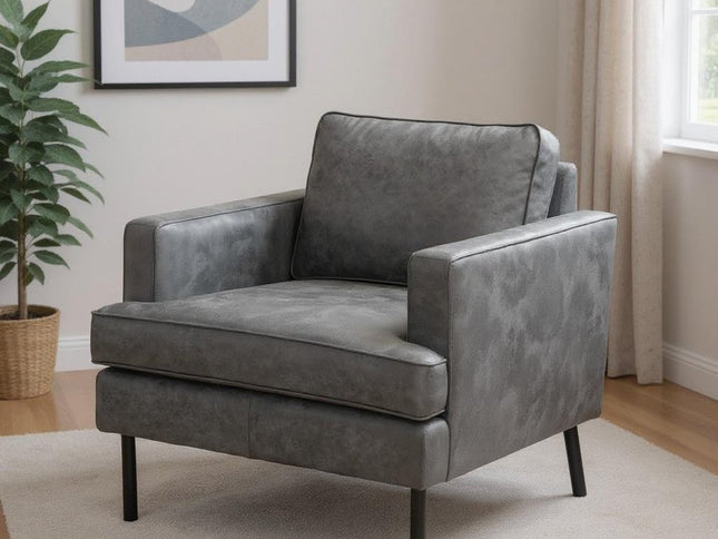33" Gray Upholstered Arm Chair