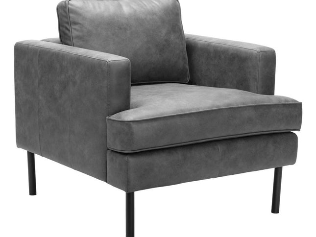 33" Gray Upholstered Arm Chair
