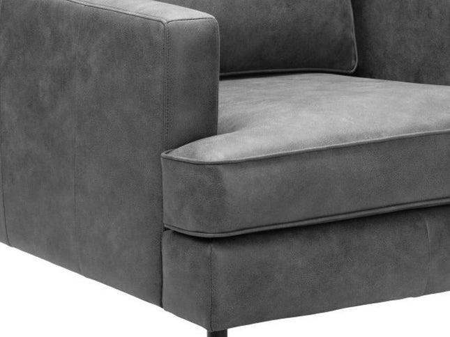 33" Gray Upholstered Arm Chair