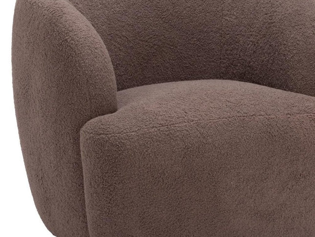 30" Brown Upholstered Swivel Arm Chair