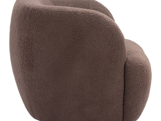 30" Brown Upholstered Swivel Arm Chair