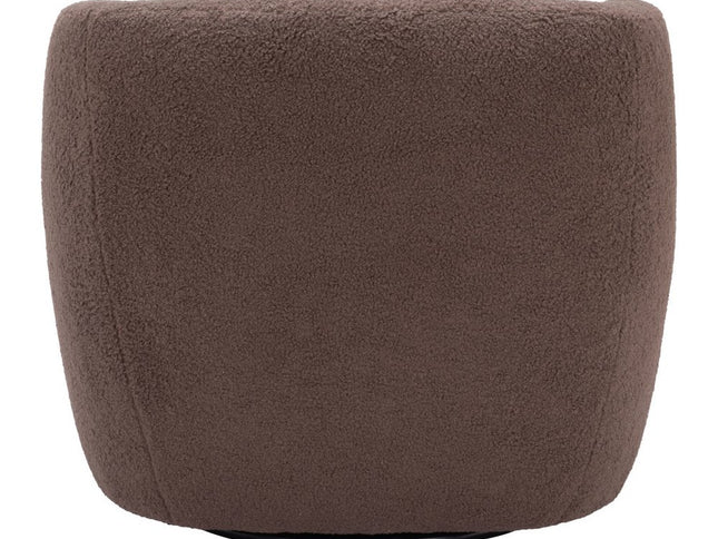30" Brown Upholstered Swivel Arm Chair
