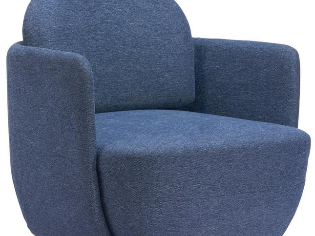 29" Blue Upholstered Swivel Arm Chair
