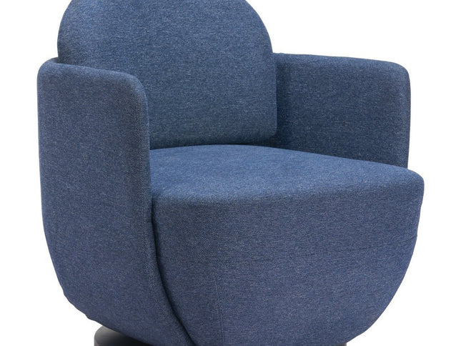 29" Blue Upholstered Swivel Arm Chair