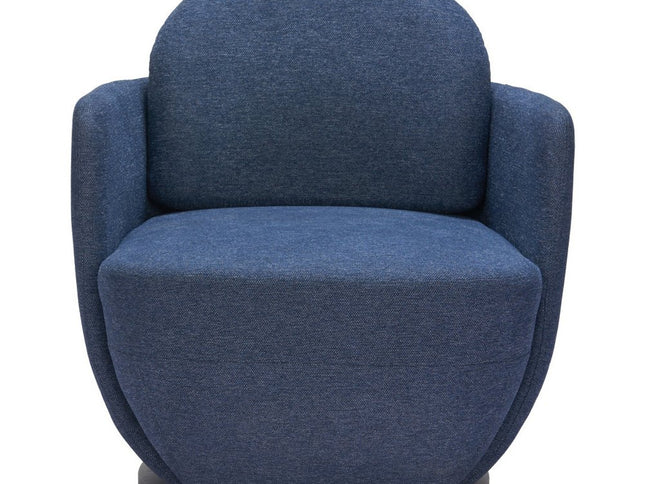 29" Blue Upholstered Swivel Arm Chair