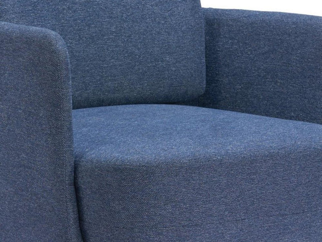29" Blue Upholstered Swivel Arm Chair