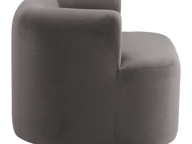 35" Gray Upholstered Swivel Arm Chair