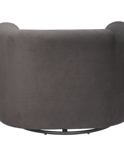 35" Gray Upholstered Swivel Arm Chair