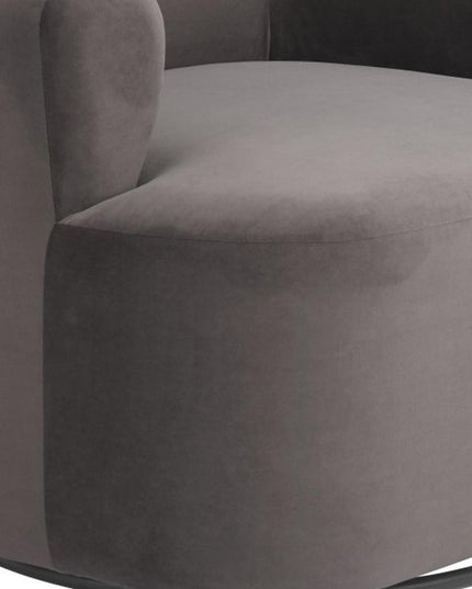 35" Gray Upholstered Swivel Arm Chair
