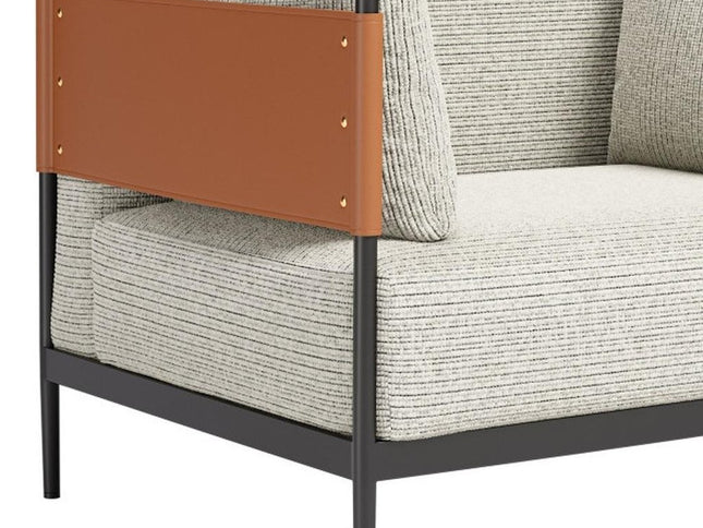 34" Gray Upholstered Arm Chair