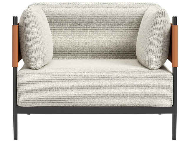 34" Gray Upholstered Arm Chair