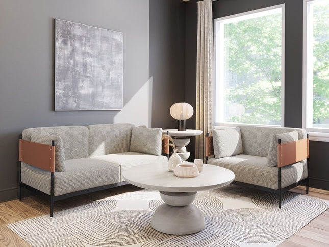 34" Gray Upholstered Arm Chair