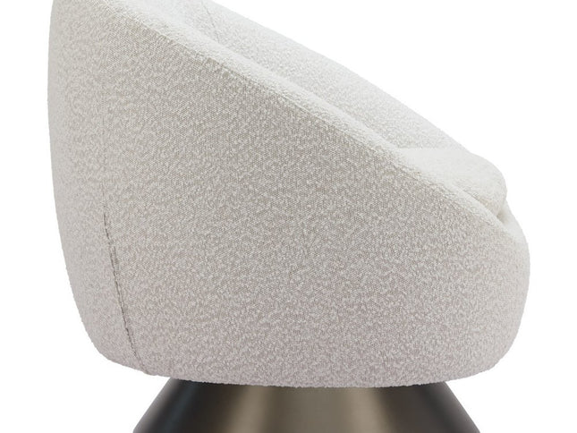 37" Gray Upholstered Swivel Arm Chair