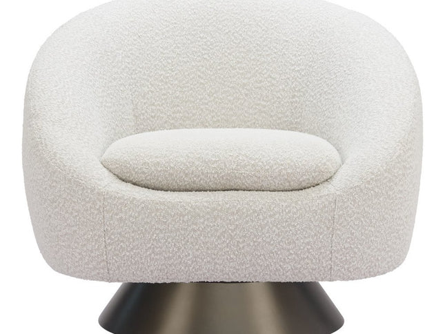 37" Gray Upholstered Swivel Arm Chair