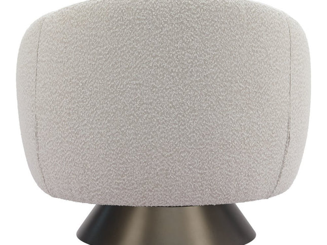 37" Gray Upholstered Swivel Arm Chair