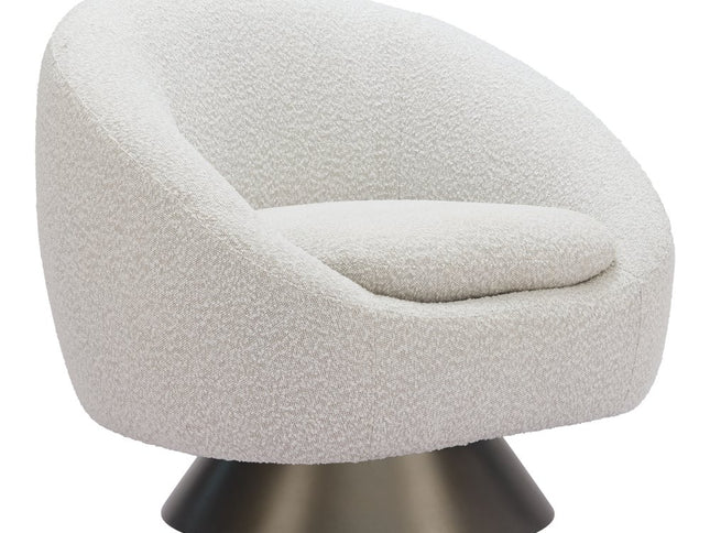 37" Gray Upholstered Swivel Arm Chair