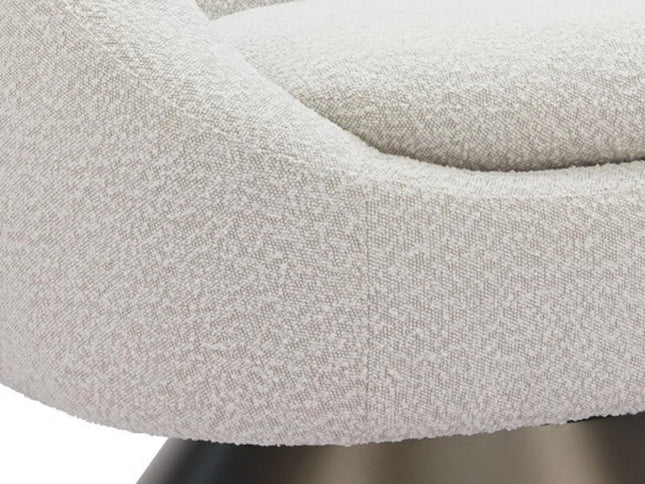 37" Gray Upholstered Swivel Arm Chair