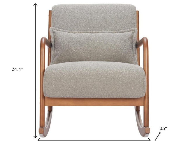 26" Gray Upholstered Arm Chair